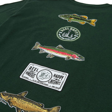 Reel Happy Freshies T-Shirt - Forest Green