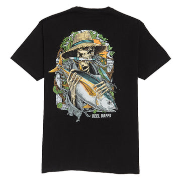 Reel Happy Fish & Bones T-Shirt - Black