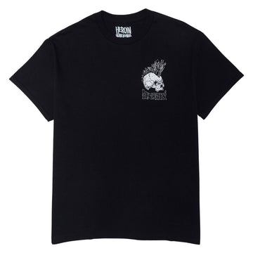 Heroin Punk Skull T-Shirt - Black