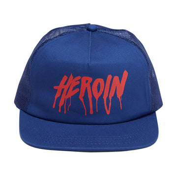 Heroin Drip Trucker Snapback Hat - Royal Blue