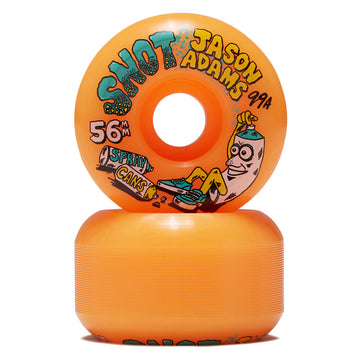 Snot Jason Adams Spray Cans Conical 99a Skateboard Wheels - Neon Orange - 56mm