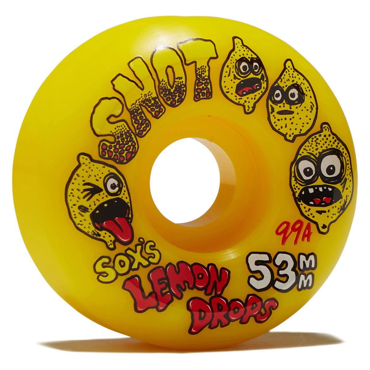 Snot Sox Lemon Drops Conical 99a Skateboard Wheels - Yellow - 53mm