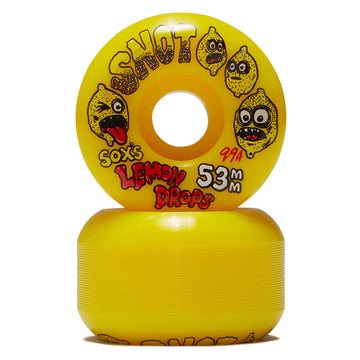 Snot Sox Lemon Drops Conical 99a Skateboard Wheels - Yellow - 53mm