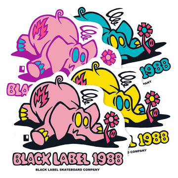 Black Label Pink Elephant Sticker - Assorted