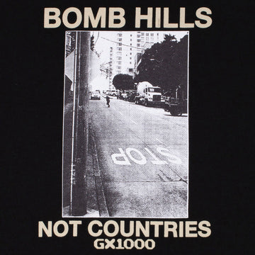 GX1000 Bomb Hills Not Countires Hoodie - Black/Tan Font