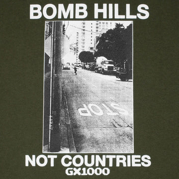 GX1000 Bomb Hills Not Countires Hoodie - Green/White Font