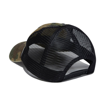 One Of These Days Woven Label Trucker Hat - Woodland Camo