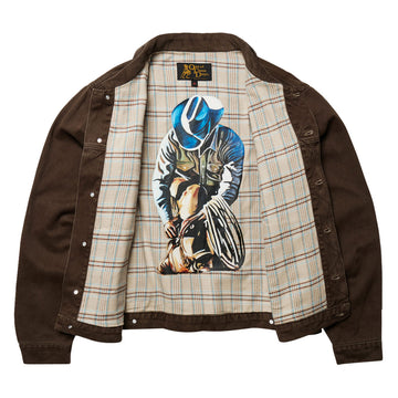 One Of These Days Lined Trucker Jacket - Washed Brown Denim