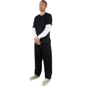 CCS 4x4 Reinforced Baggy Taper Denim Jeans - Black