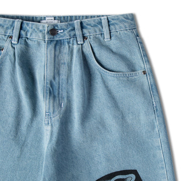 CCS x Tyler Quigley Big Cats 97 Star Denim Shorts - Rinsed Blue