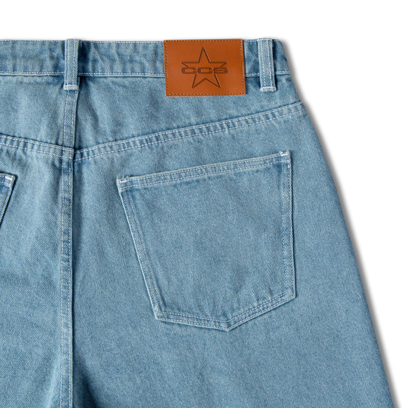 CCS x Tyler Quigley Big Cats 97 Star Denim Shorts - Rinsed Blue