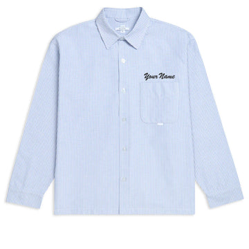 CCS Custom Embroidered Box Oxford Shirt - Blue Stripe - XL
