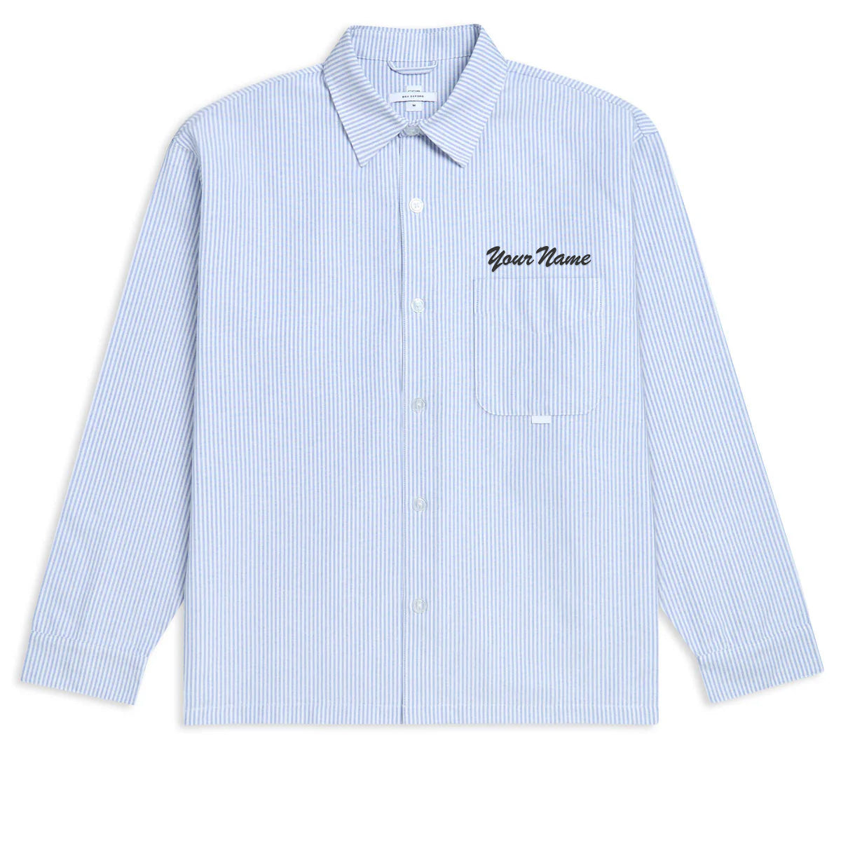 CCS Custom Embroidered Box Oxford Shirt - Blue Stripe - XL image 1