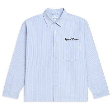 CCS Custom Embroidered Box Oxford Shirt - Blue Stripe
