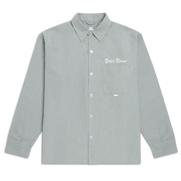 CCS Custom Embroidered Box Oxford Shirt - Green Stripe