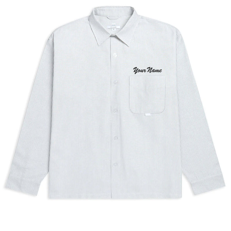 CCS Custom Embroidered Box Oxford Shirt - Grey Stripe - XS