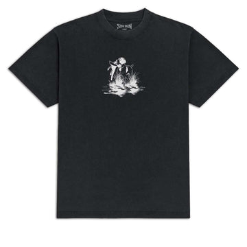 Sin Bin Dog With Bird T-Shirt - Vintage Black