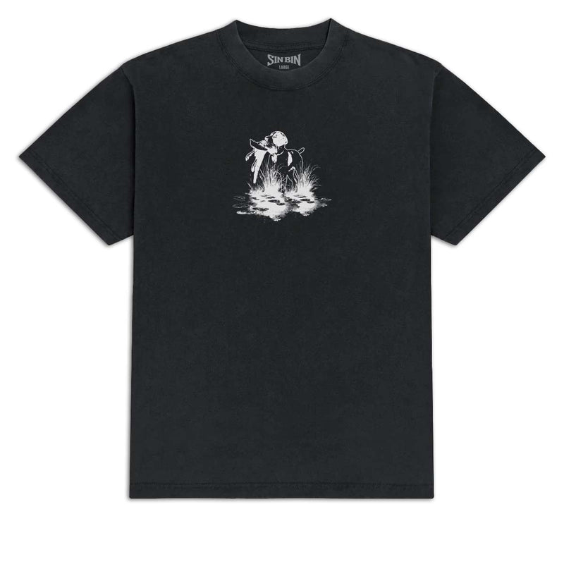 Sin Bin Dog With Bird T-Shirt - Vintage Black