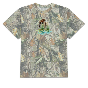 Sin Bin Dog With Bird T-Shirt - Camo