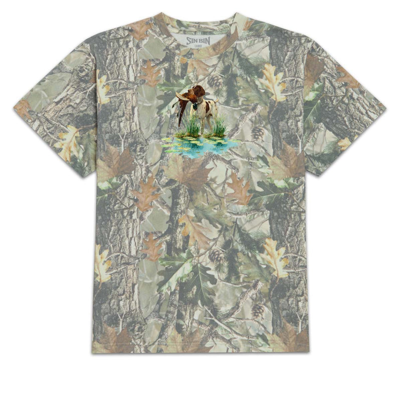 Sin Bin Dog With Bird T-Shirt - Camo