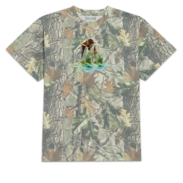 Sin Bin Dog With Bird T-Shirt - Camo - SM
