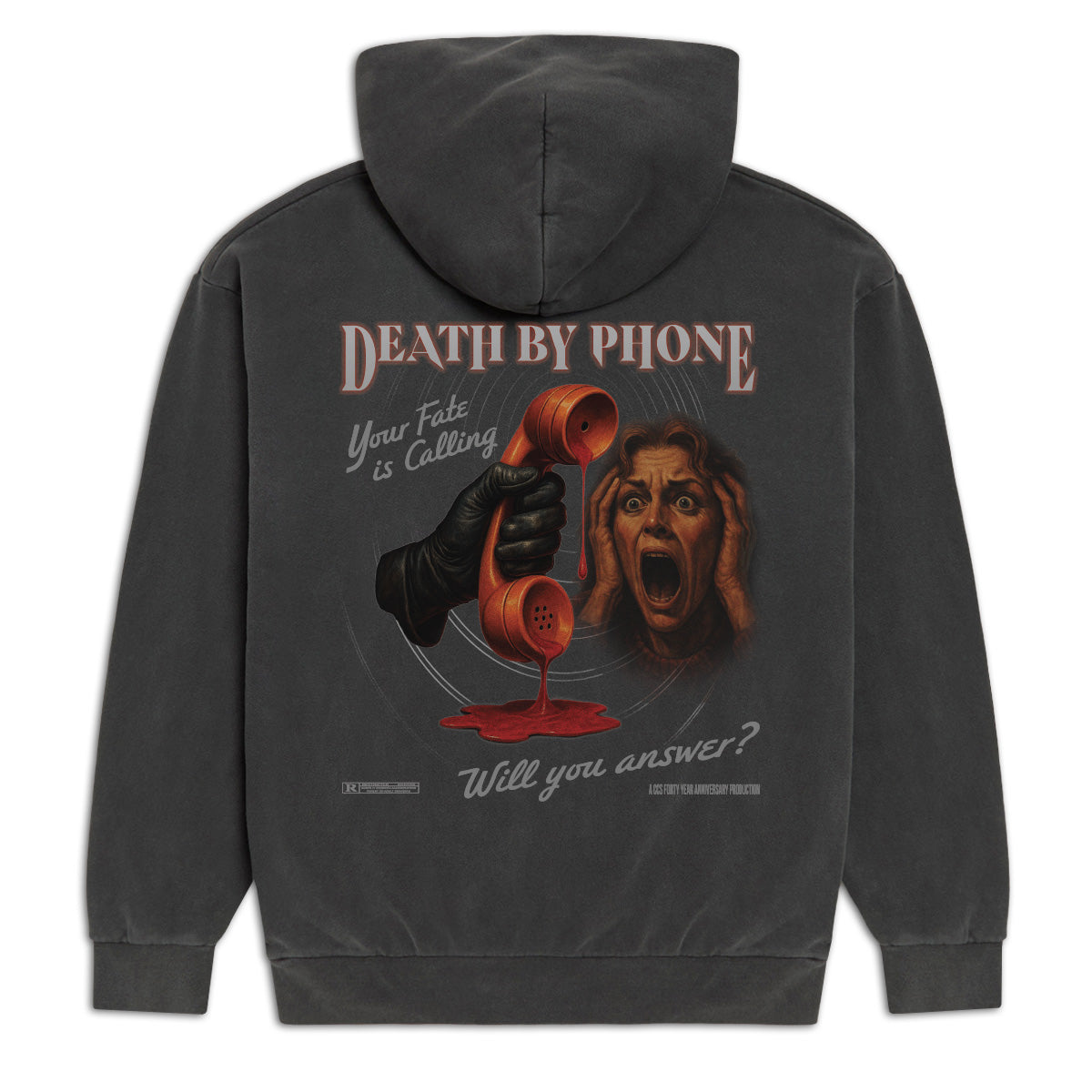 CCS Death by Phone Hoodie - Vintage Black image 1