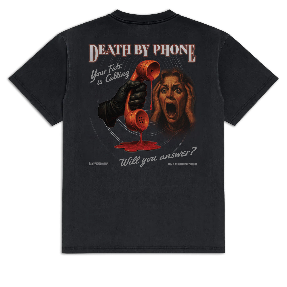 CCS Death by Phone T-Shirt - Vintage Black image 1