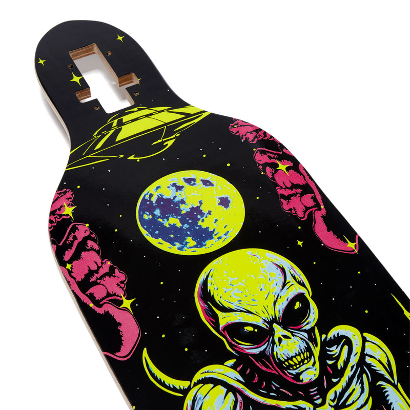 Daddies Mall Poster Blacklight Drop Thru Longboard Deck - Black/Glow