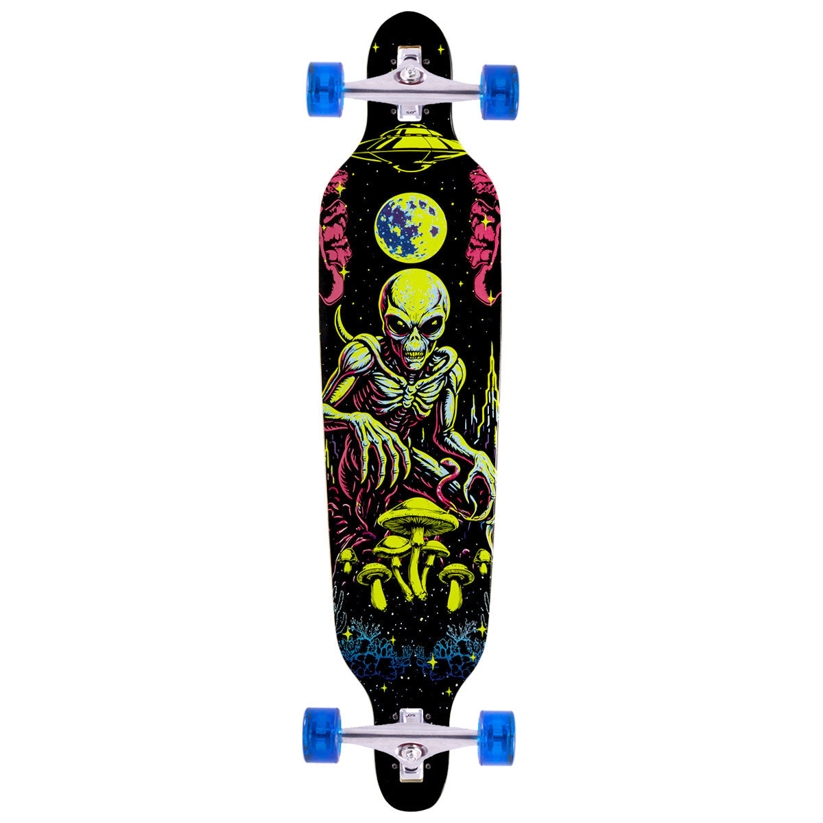 Daddies Mall Poster Drop Thru Longboard Complete - Black/Glow image 1