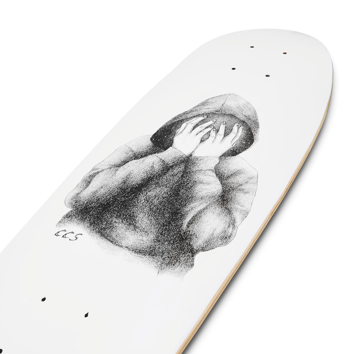 CCS Smile on The Surface Crusier Skateboard Deck - White - 8.00