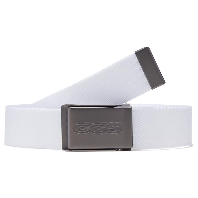 CCS Gunmetal 96 Logo Web Belt - White