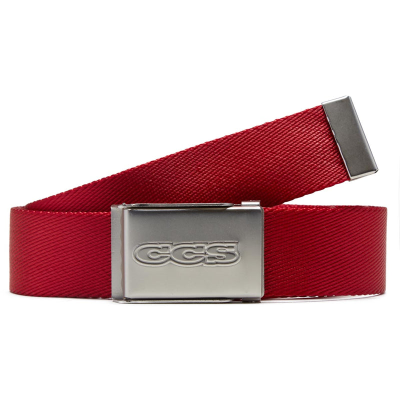 CCS Silver 96 Logo Web Belt - Red