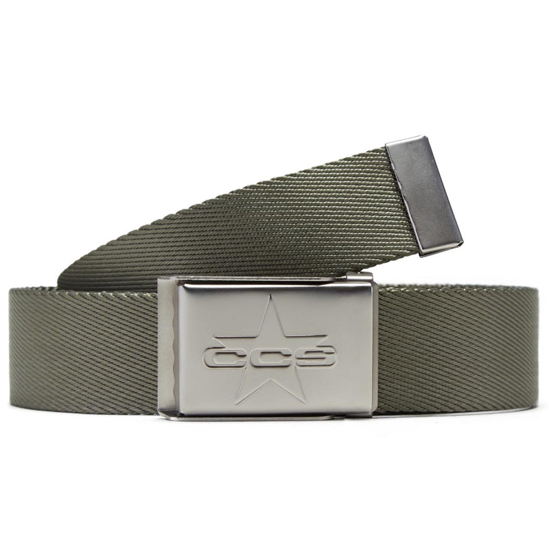 CCS Silver 97 Star Web Belt - Olive