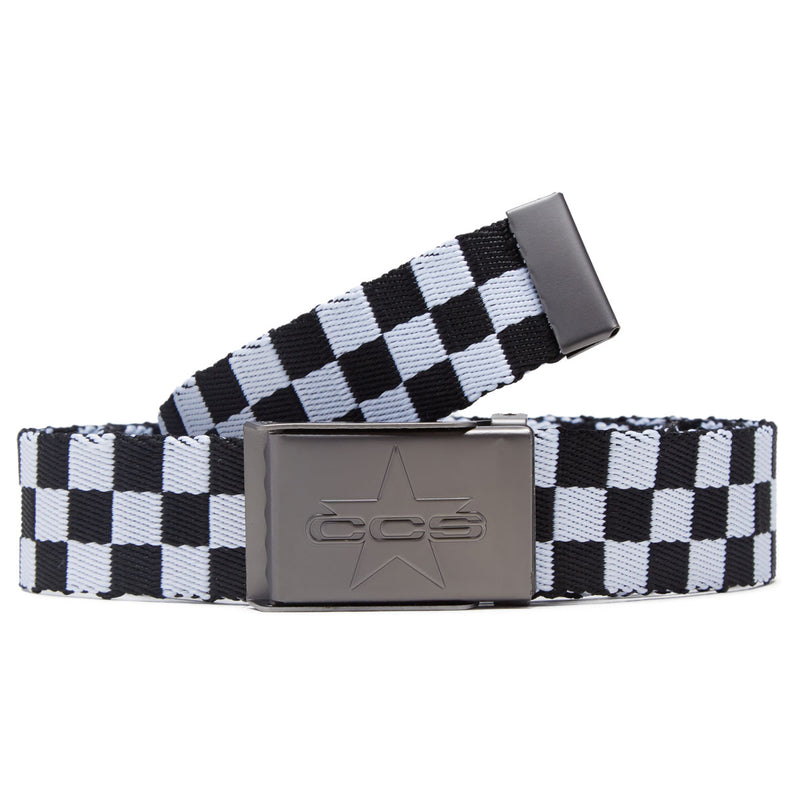 CCS Gunmetal 97 Star Web Belt - Checkerboard