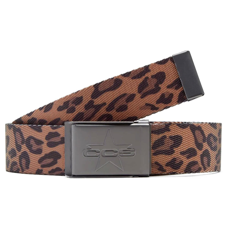 CCS Gunmetal 97 Star Web Belt - Leopard