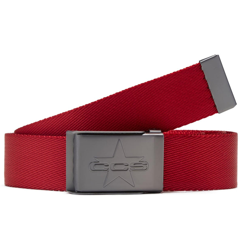 CCS Gunmetal 97 Star Web Belt - Red