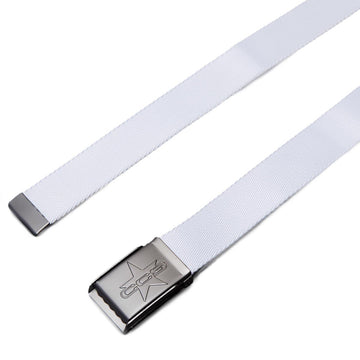 CCS Gunmetal 97 Star Web Belt - White