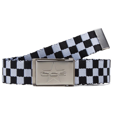 CCS Silver 97 Star Web Belt - Checkerboard