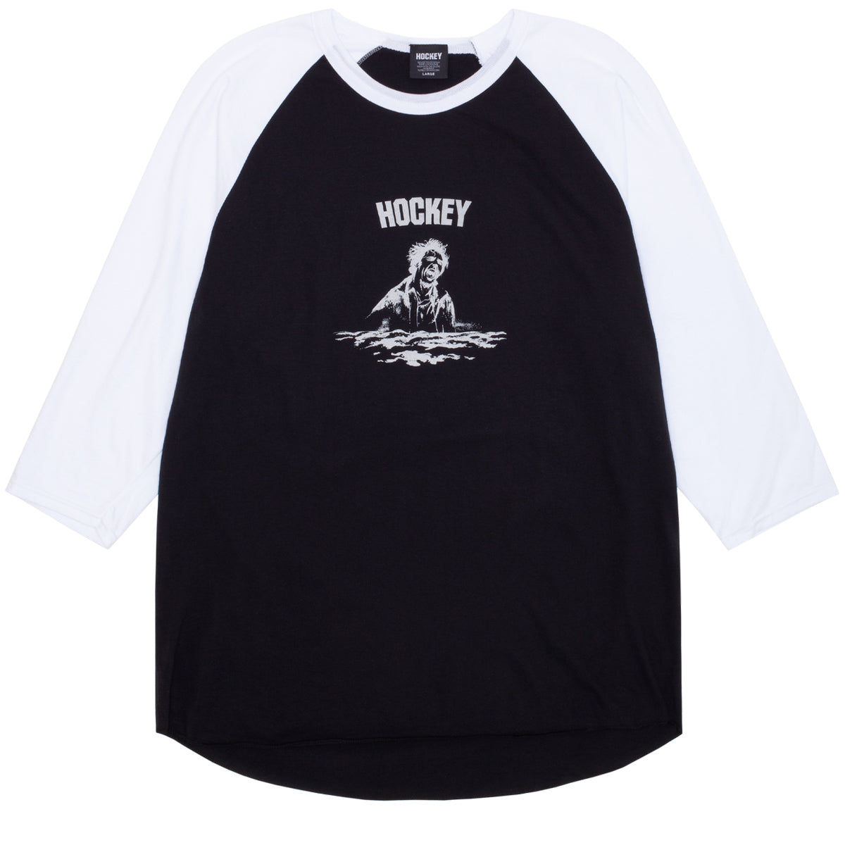 Hockey Surface Baseball T-Shirt - Black/White image 1