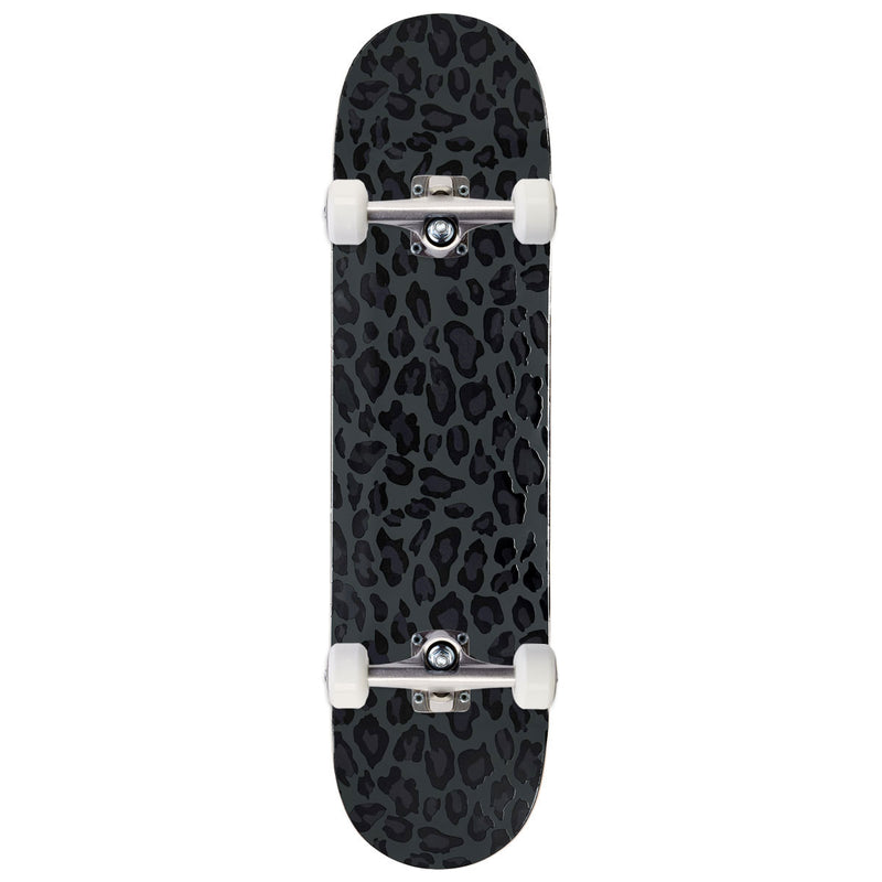 CCS Leopard Embossed Skateboard Complete - Charcoal - 8.125
