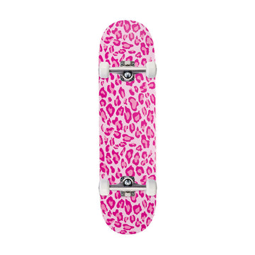 CCS Leopard Embossed Mini Skateboard Complete - Pink