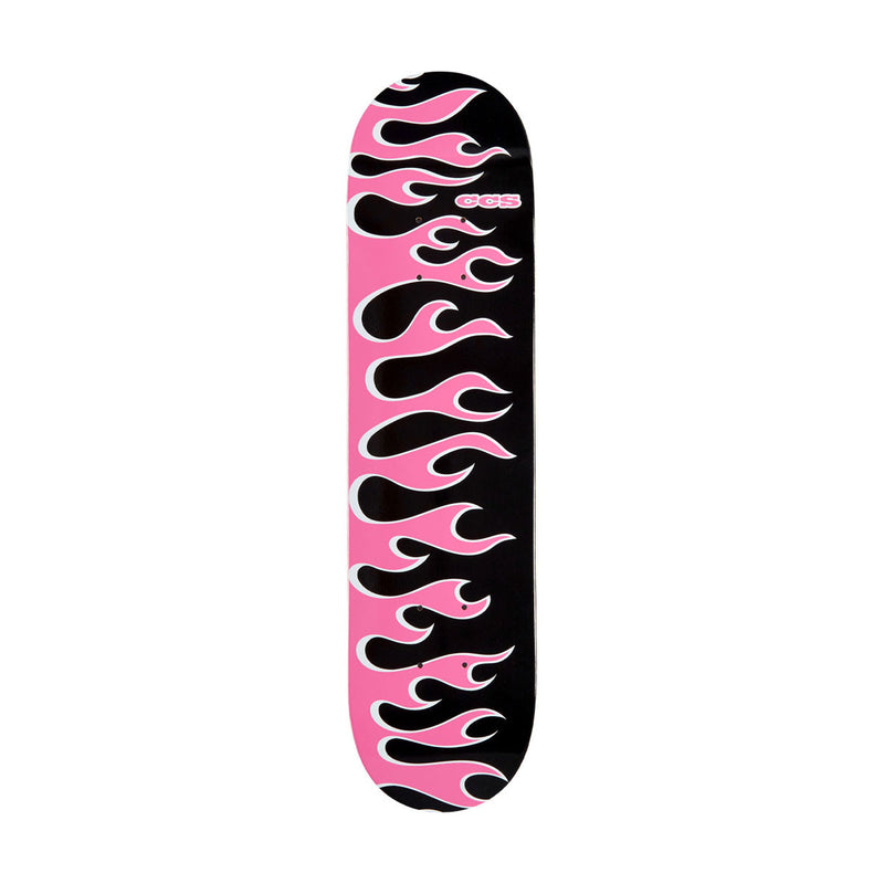 CCS Flames Mini Skateboard Deck - Black/Pink - 7.25
