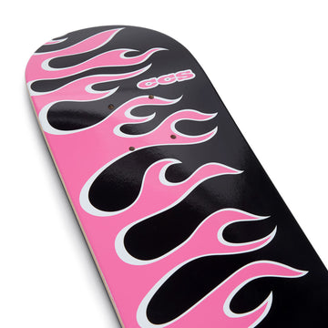 CCS Flames Mini Skateboard Deck - Black/Pink