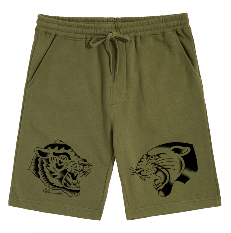 CCS x Quigley Big Cats Sweat Shorts - Army