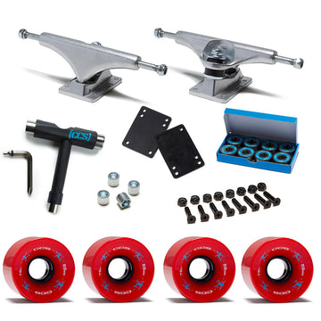 CCS Retro Cruiser Skateboard Assembly Kit - Red