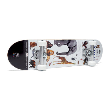 CCS Brain Food Animal Kingdom Mini Skateboard Complete - White