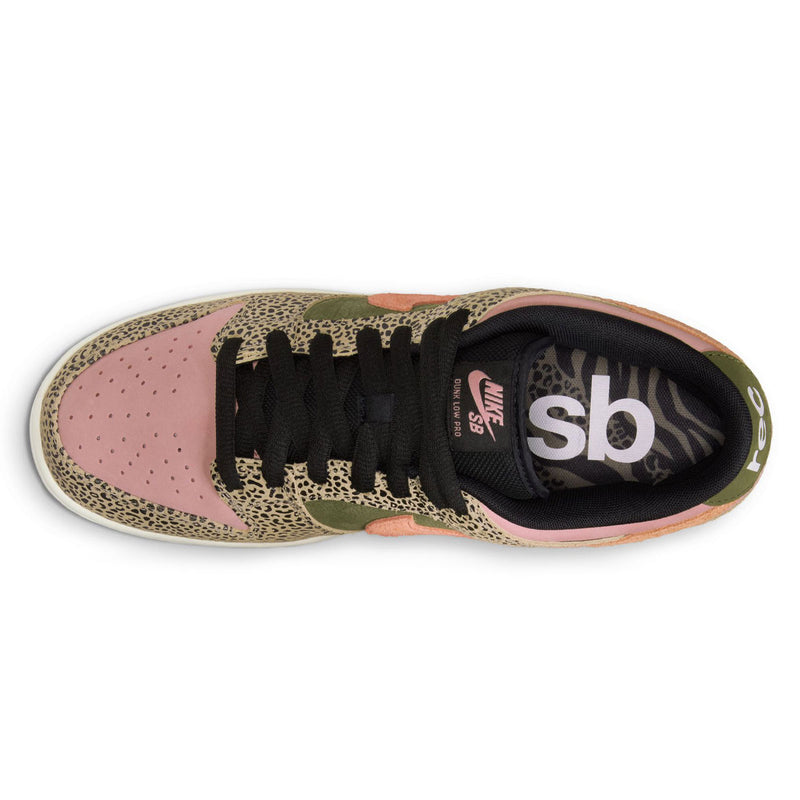 Nike SB x Arts-Rec Dunk Low Pro Shoes - Khaki/Amber Brown/Rough Green/Rust Pink