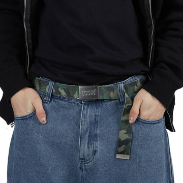 CCS Silver Logo Buckle Belt - White