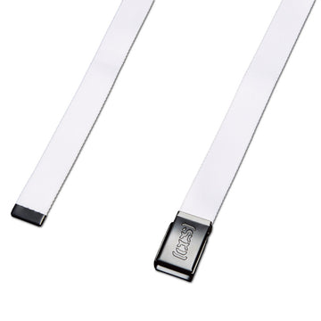CCS Black Logo Buckle Belt - White