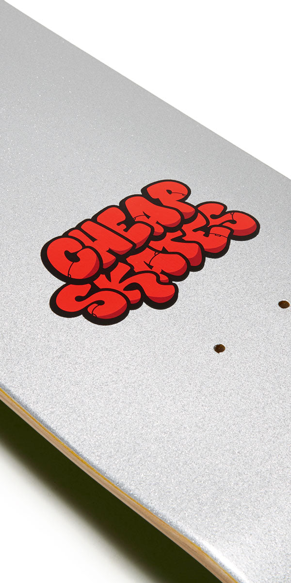 CCS Cheap Skates Tag Glitter Skateboard Deck - White